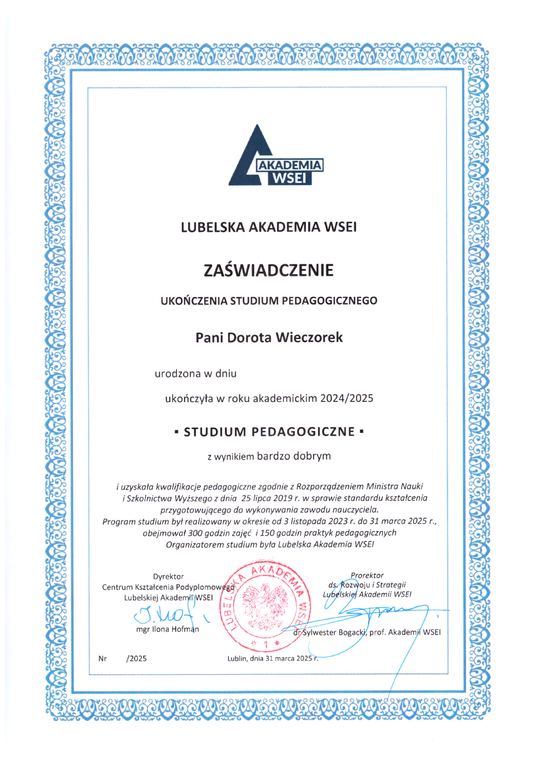 Zaświadczenie-Studium-Pedagogiczne-pierwsza-strona